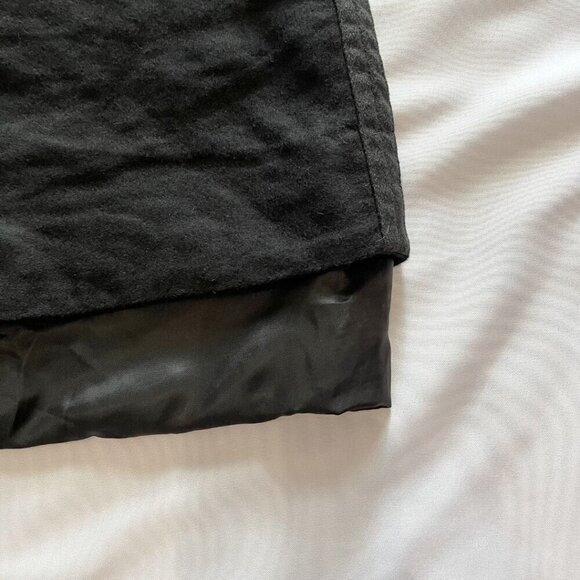 SARAH PACINI BLACK WOOL METALLIC FIBER ASYMMETRICAL SLEEVELESS SHIFT DRESS - M - Picture 11 of 12